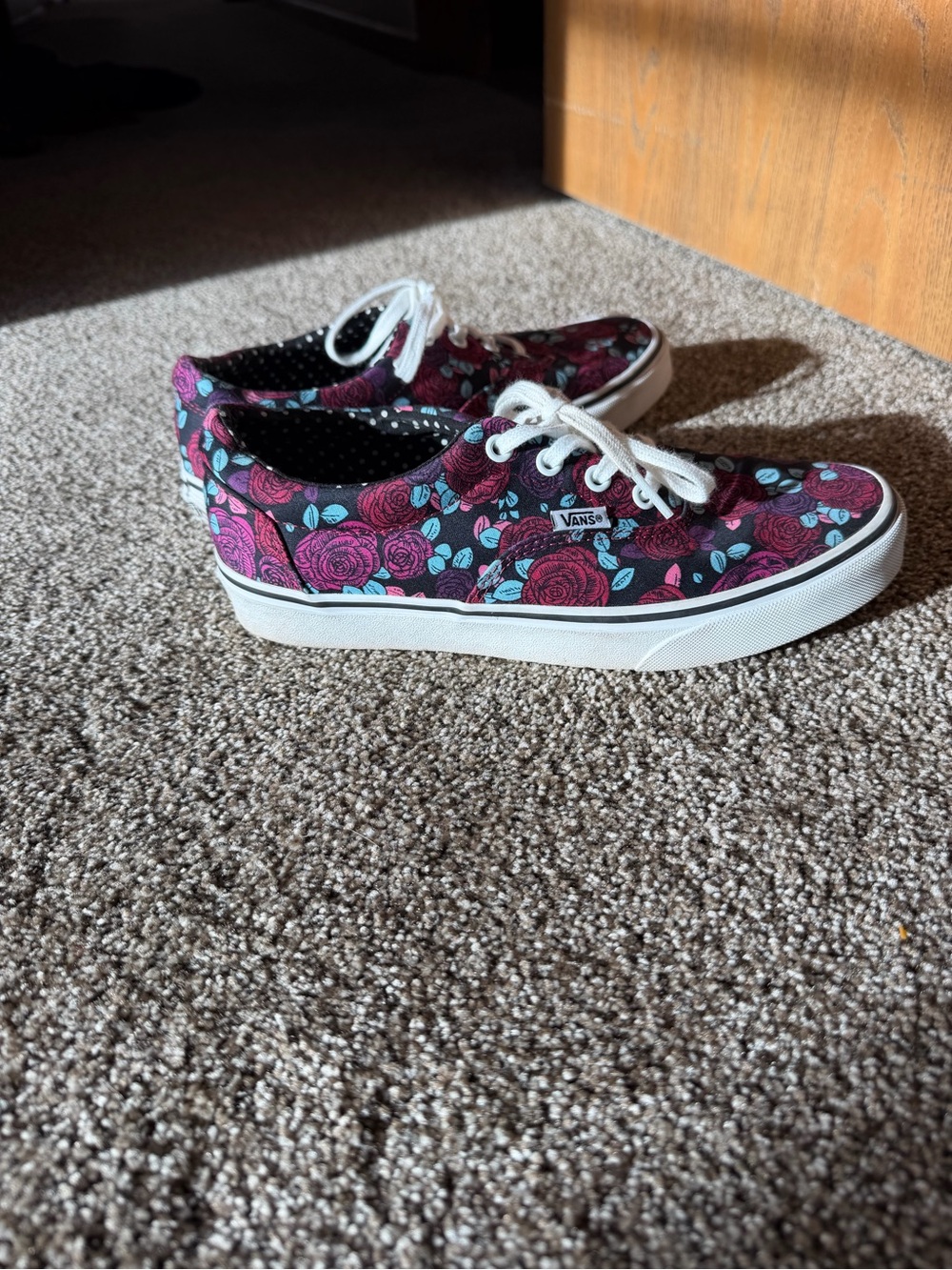 Vans Womens Floral Canvas Sneakers - Purple & Teal - Picture 2 of 9